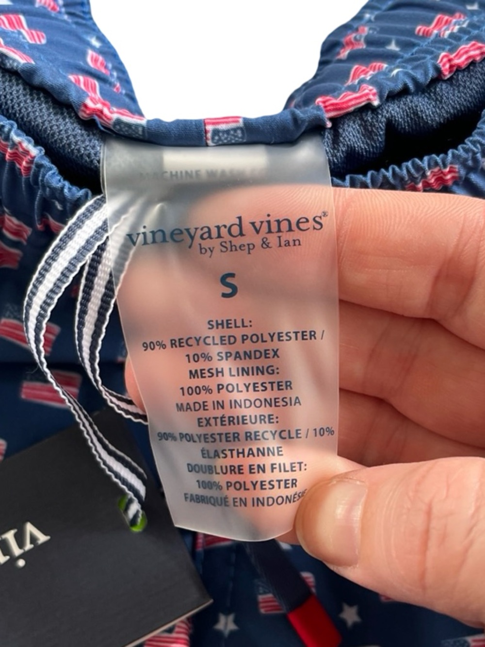 Vineyard Vines Boys Chappy Swim Trunks American Flag July 4th Beach Size Small - Picture 4 of 7